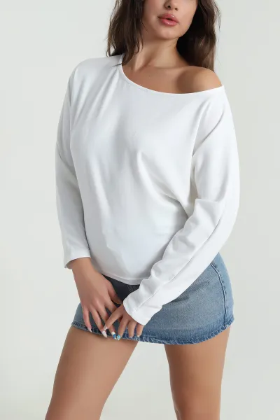 Beyaz Yarasa Kol Modal Kadın Bluz 483067