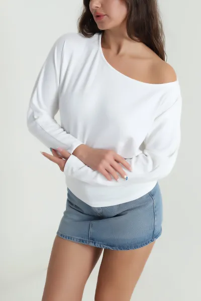 Beyaz Yarasa Kol Modal Kadın Bluz 483067