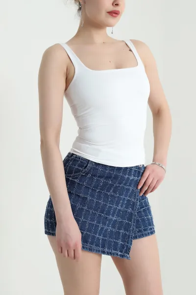 Beyaz Yazlık Scuba Kadın Bluz 454672