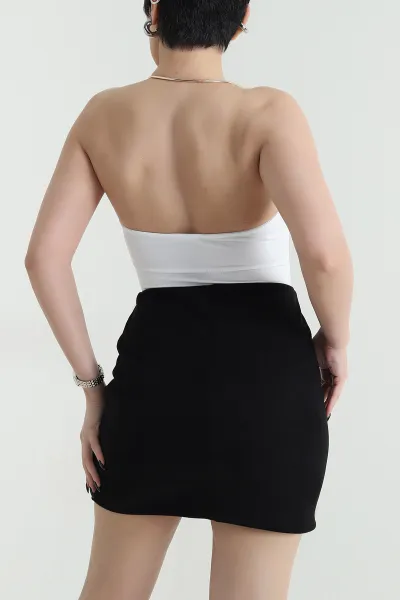 Beyaz Yazlık Scuba Kadın Zıbın Bluz 452694
