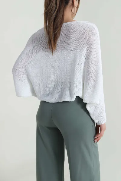 Beyaz Yeni Sezon Kadın Triko Bolero Hırka 487003