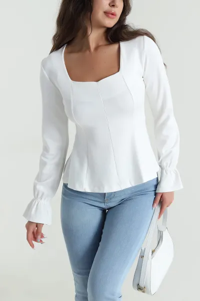 Beyaz Yeni Sezon Modal Kadın Bluz 482947