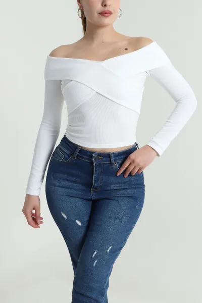 Beyaz Yeni Sezon Ottoman Kadın Bluz 484634