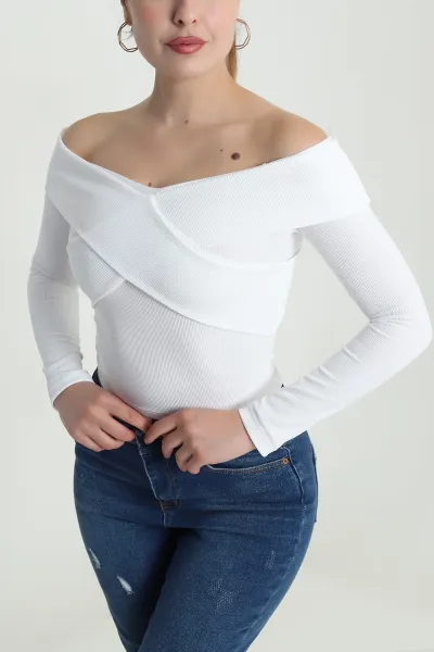 Beyaz Yeni Sezon Ottoman Kadın Bluz 484634