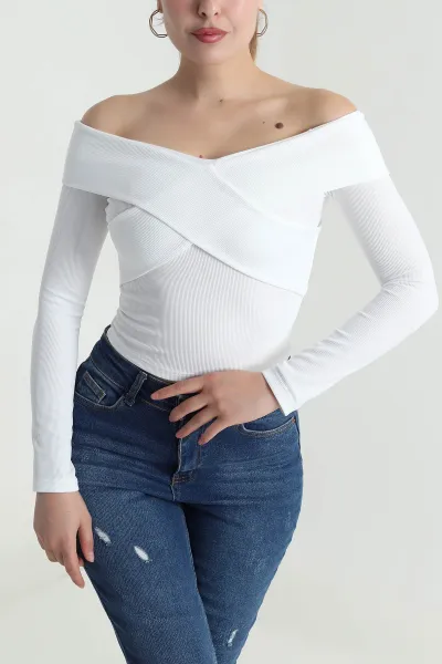 Beyaz Yeni Sezon Ottoman Kadın Bluz 484634