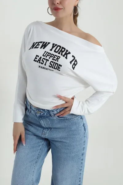 Beyaz Yeni Sezon Oysho Kadın Bluz 487119