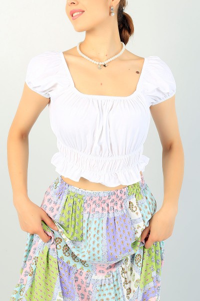 Beyaz Yeni Sezon Poplin Bluz 71276