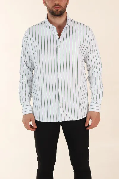 beyaz-yesil-cizgili-regular-fit-ata-yaka-uzun-kollu-erkek-gomlek-369997