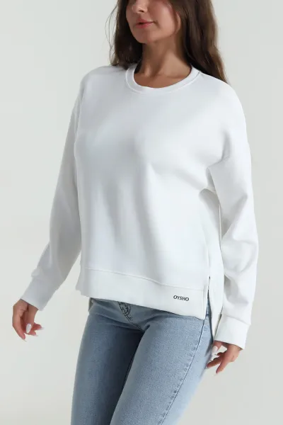 Beyaz Yırtmaçlı Oysho Kadın Sweat 486334
