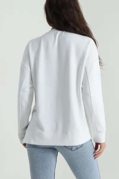 Beyaz Yırtmaçlı Oysho Kadın Sweat 486334