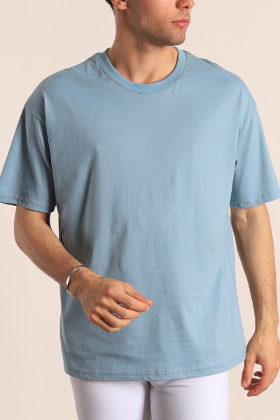 Bisiklet Yaka Oversize Erkek Tişört 184381