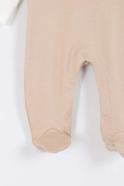 Bisküvi (0-9 Ay) Gömlek Yakalı Patikli Erkek Bebek Tulum 383841