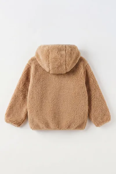 Bisküvi (1-8 Yaş) Understand Nakışlı Kapüşonlu Kanguru Cepli Yardım Fermuarlı Kuzu Erkek Bebek&Çocuk Sweatshirt 496313
