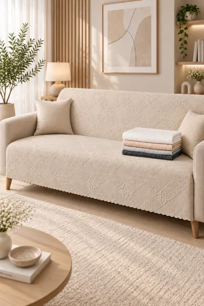 Bisküvi 170x215 Cm Bella Home Focus Asorti Koltuk Örtüsü 487071
