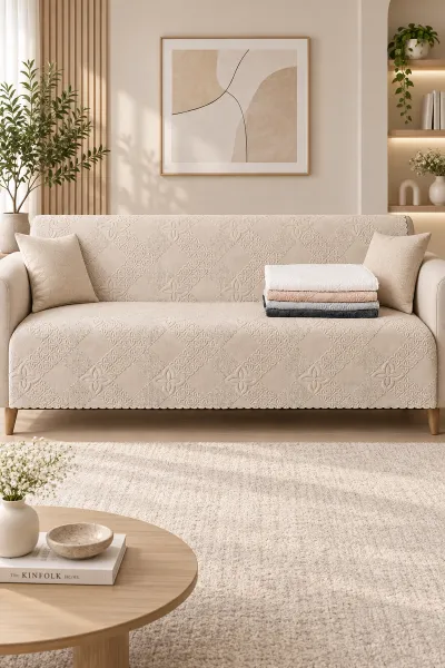 Bisküvi 170x215 Cm Bella Home Focus Asorti Koltuk Örtüsü 487071