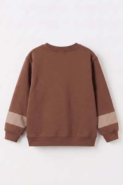 Bisküvi (2-12 Yaş) Urban Nakışlı   İçi Şardonlu Erkek  Çocuk Sweatshirt 493816