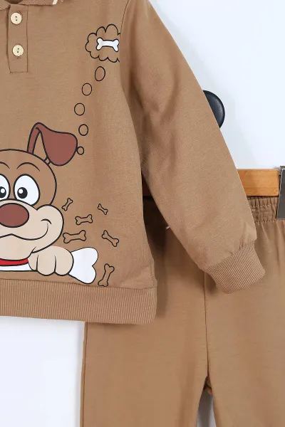 Bisküvi (2-5 Yaş) Köpek Baskılı Yakalı Erkek Çocuk Takım 337066
