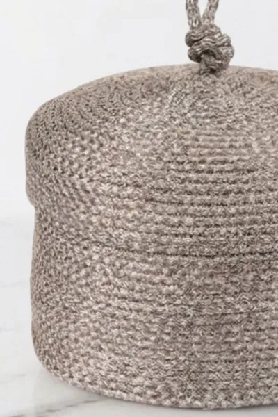 Bisküvi 22x13 Cm Bella Home Örgü Kapaklı Sepet - Düzenleyici - Organizer 447859