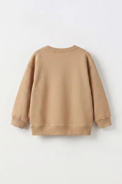 Bisküvi (3-12 Yaş) Boston Baskılı Erkek Çocuk Sweatshirt 473820