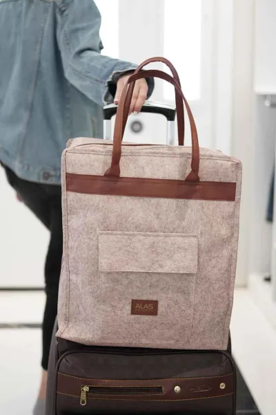 Bisküvi 35x22x40 Deri Kulplu Ayakkabı Seyahat Çantası 249845