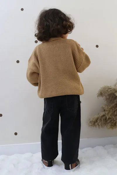 Bisküvi (4-12 Yaş)Triko Örme Kazak Kot Pantolonlu Erkek Çocuk Takım 431678