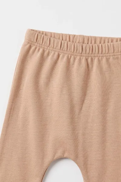 Bisküvi (6-12 Ay) Nakışlı Pelüş Ceketli Pantolon Sweatshirt 3'lü Kız Bebek Takım 495565