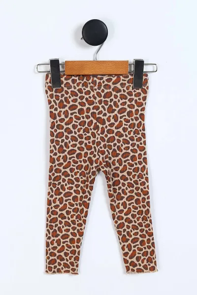 Bisküvi (6-24 Ay ) Leopar Taytlı Kalp Baskılı Kız Bebek Takım 336002