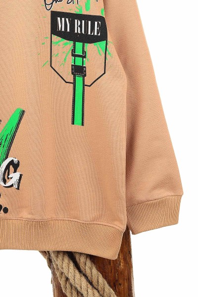 Bisküvi (9-12 Yaş) Stay Strong Baskılı Erkek Çocuk Sweat 150909