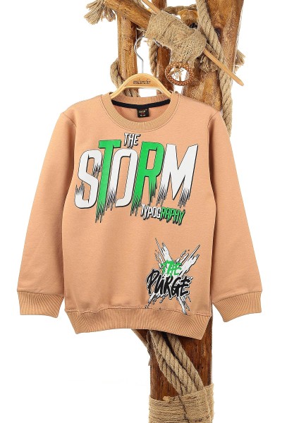 Bisküvi (9-12 Yaş) The Storm Baskılı Erkek Çocuk Sweat 150951