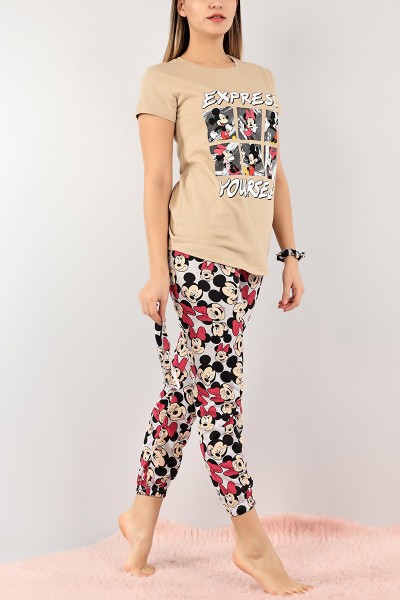 Bisküvi Baskılı Bayan Pijama Takımı 108492