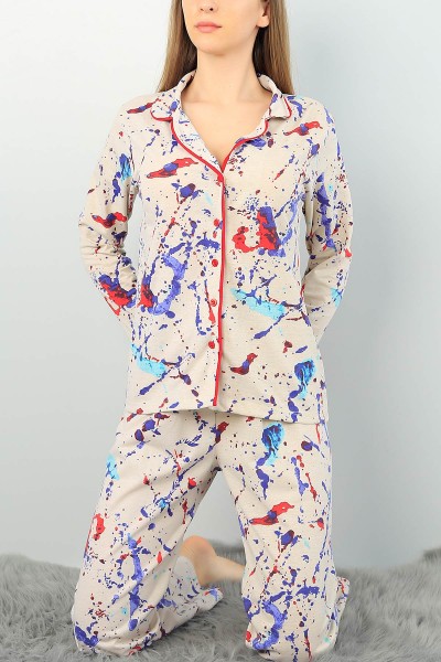 Bisküvi Baskılı Bayan Pijama Takımı 61622
