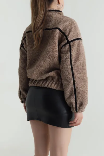 Bisküvi Cepli Teddy Kadın Sweat 485428
