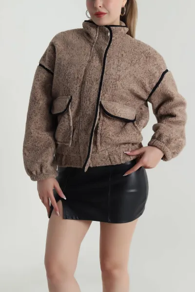 Bisküvi Cepli Teddy Kadın Sweat 485428