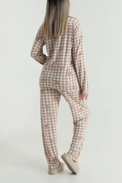 Bisküvi Düğmeli Milan Kadın Pijama Takımı 486251