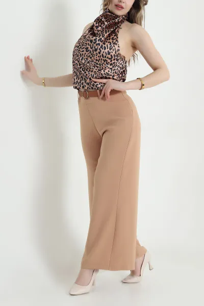 Bisküvi Fermuarlı Tencel Crep Kadın Pantolon 440763