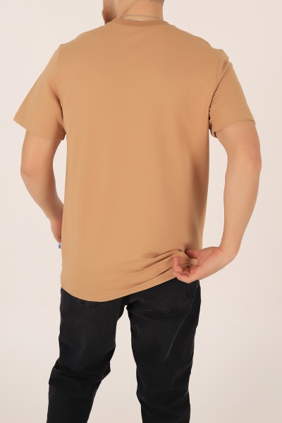 Bisküvi İki ip Gofre Baskılı Oversize Tişört 163512