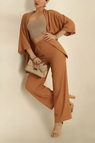 Bisküvi Kimono Pantolon Okyanus İkili Takım 273220