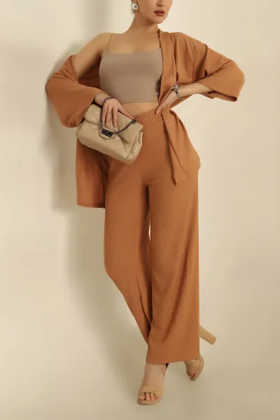 Bisküvi Kimono Pantolon Okyanus İkili Takım 273220