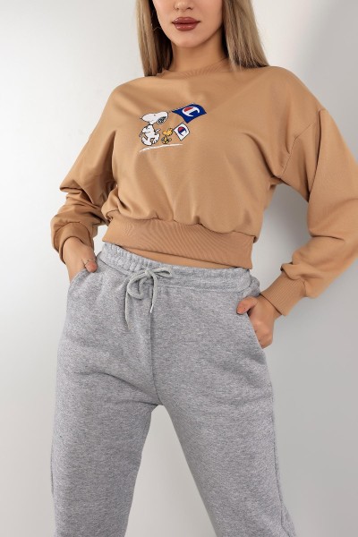 Bisküvi Nakışlı Bayan Sweat 141335