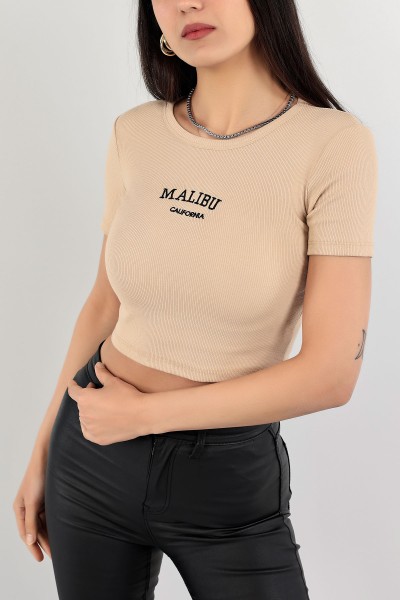 Bisküvi Nakışlı Fitilli Bluz 107425