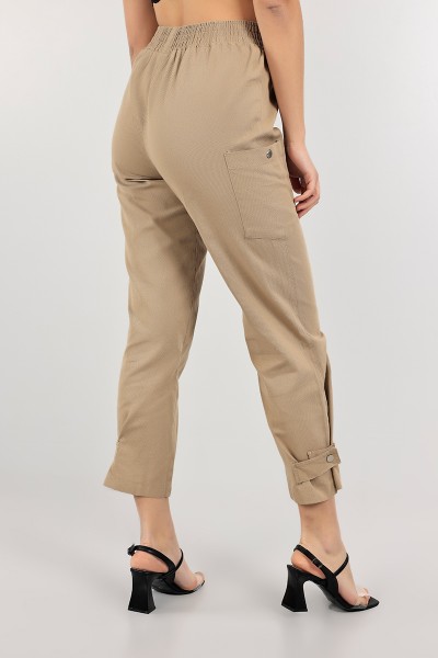 Bisküvi Paça Çıt Çıtlı Bayan Gabardin Pantolon 103229