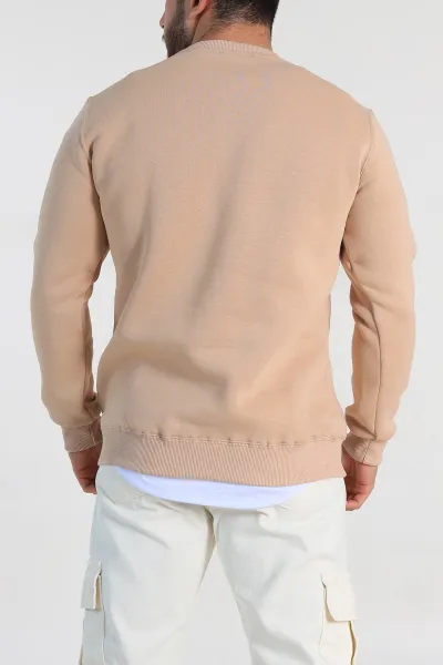 Bisküvi Regular Fit Üç İp Şardonlu Yazı Detay Erkek Sweatshirt 308900