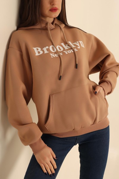 Bisküvi Şardonlu Baskılı Bayan Sweat 222040