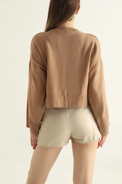 Bisküvi Taşlı Bayan Triko Kazak 304405