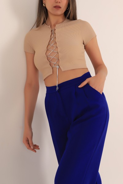 Bisküvi Taşlı Fitilli Bluz 173062