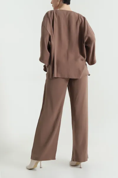 Bisküvi Tencel Pantolon Bluz Kadın İkili Takım 440599