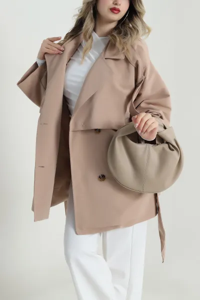 Bisküvi Torino Oversize Kadın Trenç 490733
