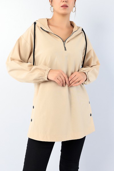Bisküvi Yan Çıtçıtlı Fermuarlı Tunik 75113
