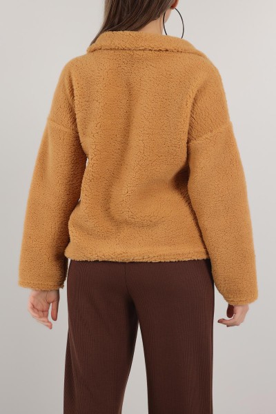 Bisküvi Yarım Fermuarlı Yumoş Sweat 153483