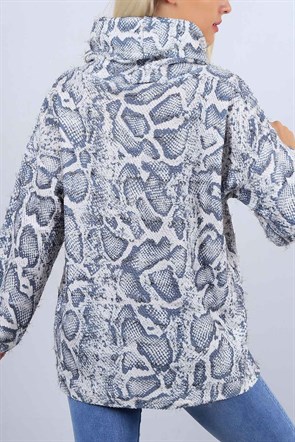 Boğazlı Desenli Bayan Kazak 10626B